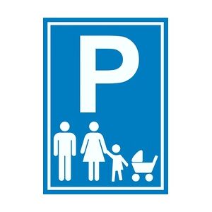 Parkplatz Eltern Kinderwagen Schild A5 Rückseite selbstklebend