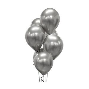 7 glossy Luftballons silber