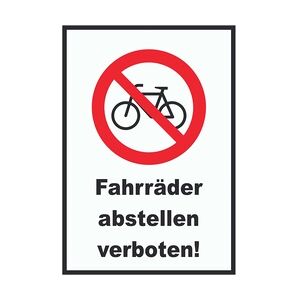 Fahrräder abstellen verboten Schild keine Räder anschliessen A2 Rückseite selbstklebend