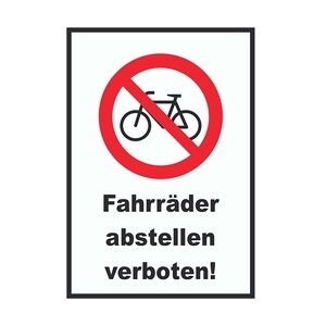 Fahrräder abstellen verboten Schild A6 (105x148mm)