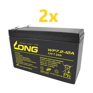 2x Kung Long VdS WP7.2-12A F1 12V 7,2 Ah Blei AGM Akku 4,8mm Faston