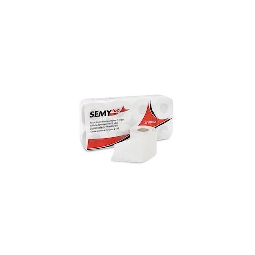 Plock SemyTop Toilettenpapier, recycling, grau, 2-lagig, 250 Blatt/Rolle, 64 Rollen (8×8 Rollen)