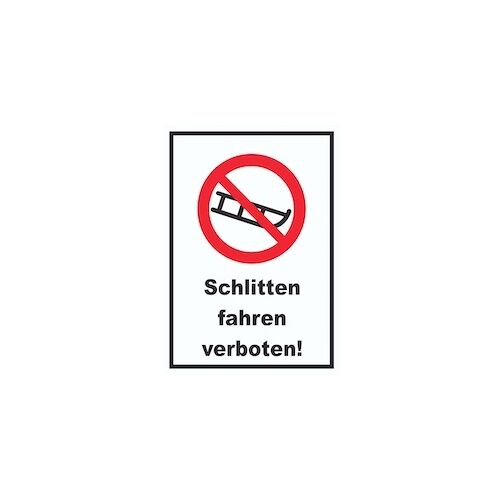 HB-Druck Schlitten fahren verboten Schild A1 (594x841mm)