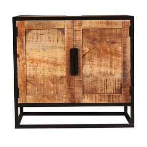 SIT Möbel Bad-Unterschrank mit 2 Türen   Mango-Holz natur   Metall schwarz   B 67 x T 42 x H 62 cm   14304-01   Serie SIDNEY