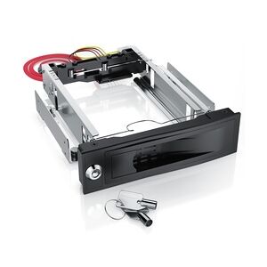 CSL Festplatten-Wechselrahmen, 5,25`, für 3,5` SATA HDD's, Anti-Vibrations-Kit, Abschließbar