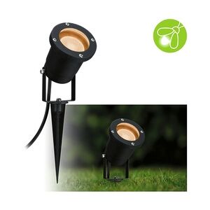 Paulmann LED Gartenstrahler Goldlicht insektenfreundlich IP65 rund 92mm 2200K 4,3W 320lm 230V 38-38° Schwarz Metall 94731