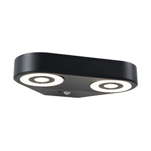 Paulmann LED Außenwandleuchte Silma Bewegungsmelder IP44 280x176mm 3000K 2x5,5/2x0,7W 2x600lm Anthrazit Alu 94866