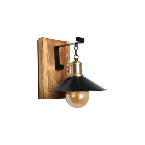 Wandleuchte in Schwarz und Hellbraun 15x26x28cm WellHome Baikal