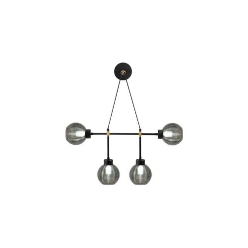 Wandleuchte in Schwarz und Rauch 78x15x65cm WellHome Baikal