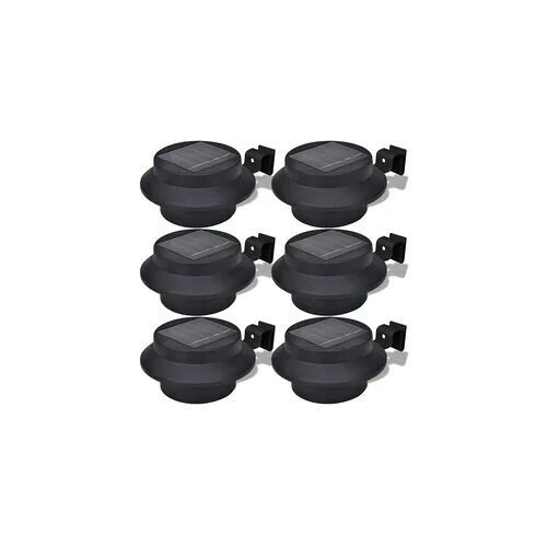 vidaXL 6x Außenlampe Sonnenlichtset Zaunlicht Schwarz