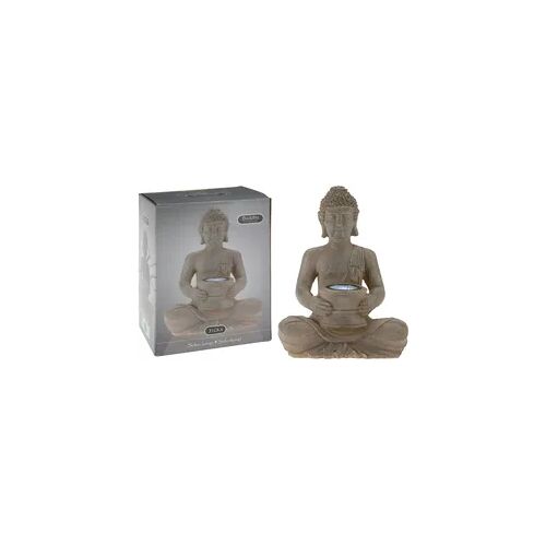 ProGarden Gartenfigur Buddha mit Solarleuchte
