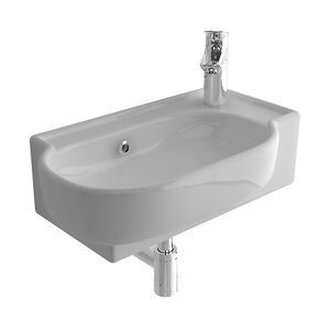 Alpenberger Design Mini Waschbecken Keramik Handwaschbecken 45 cm breit Gäste-WC Lösung Zeitloses Design