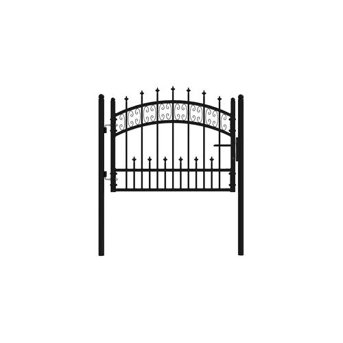 vidaXL Zauntor mit Speerspitze Schwarz 103x75 cm Pulverbeschichteter Stahl