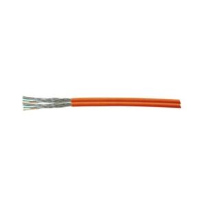 Helos Verlegekabel Duplex, Cat 7, S/FTP, PiMF, LSZH, orange, 100m Ring