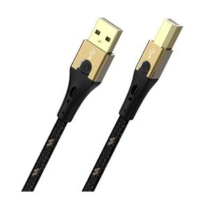 Oehlbach USB-Kabel USB 2.0 USB-A Stecker, USB-B Stecker 2.00 m Schwarz/Gold  D1C9542