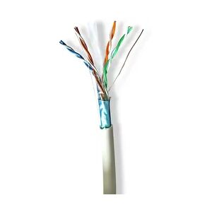 Nedis Netzwerk-Kabel Rollen - CAT6 - Litzenleitung - F/UTP - Reines Kupfer - 305.0 m - Innenbereich - Rund - LSZH - Grau - Kartonverpackung Nedis