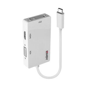 Lindy USB-C®, VGA Konverter [1x USB-C® Stecker - 1x DVI-Buchse 24+5pol., HDMI-Buchse, VGA-Buchse]