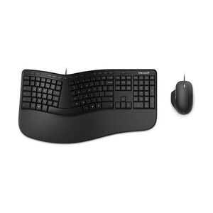 Microsoft MS Ergonomic Desktop Tastatur USB Port German Black Austria/Germany mit Maus Schwarz Deutschland