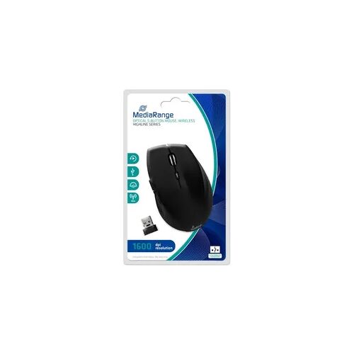 Maus Mediarange Highline Optisch 5 Tasten Kabellos Schwarz