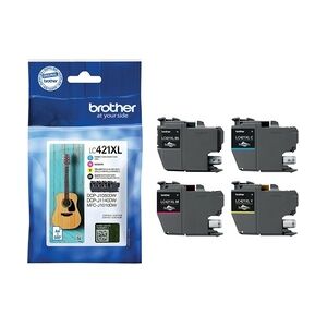 Tintenpatronen LC-421XLVALDR für Brother Drucker, XL Value Pack, cyan, magenta, gelb, schwarz