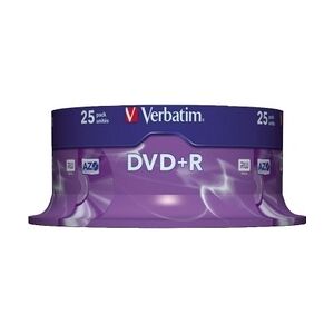 Verbatim DVD+R 43500 16x 4,7GB 120Min. Spindel 25 St./Pack.