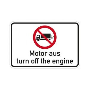 Schild I Hinweisschild Motor aus, deutsch/englisch, Aluminium, 600x400mm