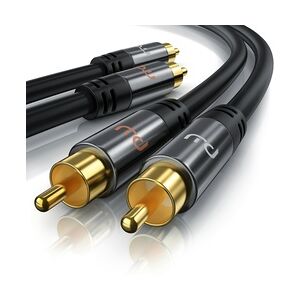 Primewire Stereo-Cinch Audio-Kabel, RCA, HiFi Audio-Kabel mehrfach geschirmt, 2x Cinch auf 2x Cinch - 3m