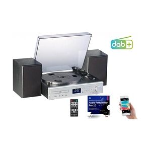 auvisio Musikanlage MHX-620 Plattenspieler/Digitalisierer, BT, DAB+, CD, MC, USB, MP3