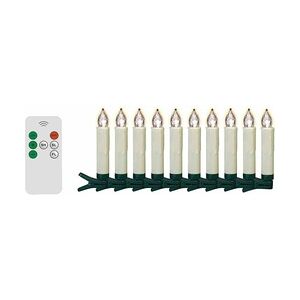 FHS International FHS Set für außen  LED kabelloses Christbaumkerzen-Set 10-teilig, 10 cm, außen