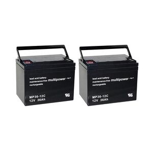 Ersatz-Akkus Batterien für Elektro-Rollstuhl Dupont Egine, 2 x 12V 36Ah Blei AGM MP