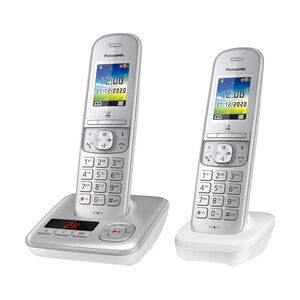 Panasonic KX-TGH722 DECT-Telefon Anrufer-Identifikation Perleffekt, Silber