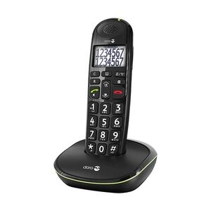 Doro PhoneEasy 110 Single DECT Schnurlostelefon (Ladeschale, Freisprechen) Black