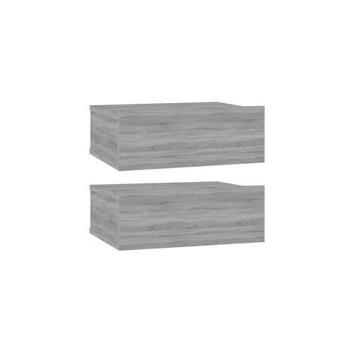 vidaXL Hängende Nachttische 2 Stk. Grau Sonoma 40x30x15 cm