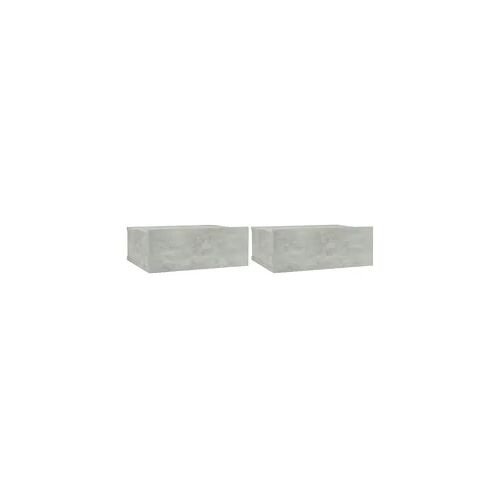 vidaXL Hängende Nachttische 2 Stk. Betongrau 40x30x15 cm Holzwerkstoff