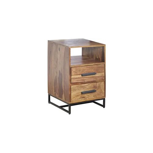 Nachttisch FineBuy Nachtkommode Boxspringbett Massivholz 40x35x66 cm Schubladen