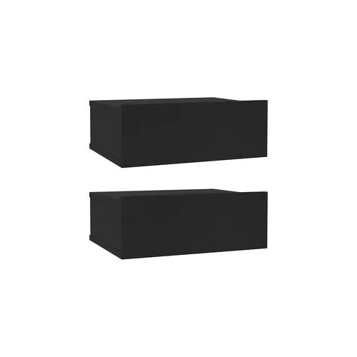 vidaXL Hängende Nachttische 2 Stk. Schwarz 40x30x15 cm Holzwerkstoff