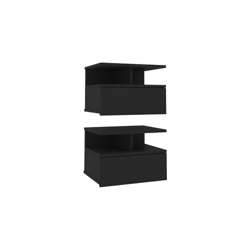 vidaXL Hängende Nachttische 2 Stk. Schwarz 40x31x27 cm Holzwerkstoff