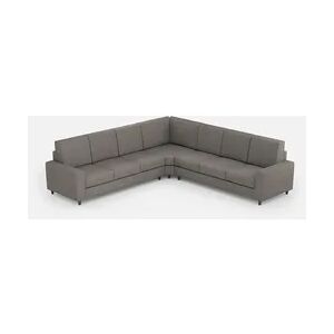 Sakar 3-Sitzer-Sofa (drei 60-cm-Sitze) + Ecksofa + 3-Sitzer-Sofa (drei 60-cm-Sitze), Außenmaße L.286x286, graue Farbe