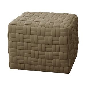 SVITA POPPY Hocker Sitzpouf geflochten Sitzhocker Pouf Fußhocker für Sessel Polsterhocker Sitzkissen gewebt quadratischer Sitzpouf Fußstütze Braun