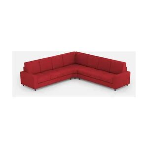 Sakar 3-Sitzer-Sofa (drei 60-cm-Sitze) + Ecksofa + 3-Sitzer-Sofa (drei 60-cm-Sitze), Außenmaße L.286x286, Farbe Rot