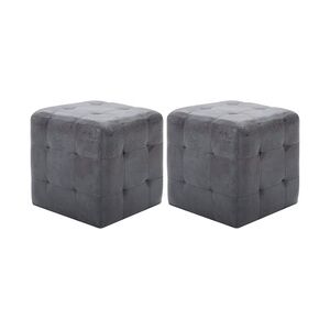 vidaXL Pouf 2 Stk. Grau 30x30x30 cm Wildleder-Optik