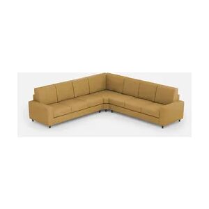 Sakar 3-Sitzer-Sofa (drei 60-cm-Sitze) + Ecksofa + 3-Sitzer-Sofa (drei 60-cm-Sitze), Außenmaße L.286x286, Farbe Ocker