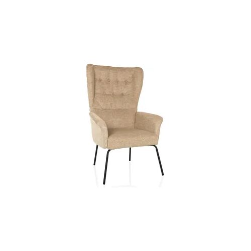 Relaxsessel / Ohrensessel HAVENIO Stoff beige hjh LIVING
