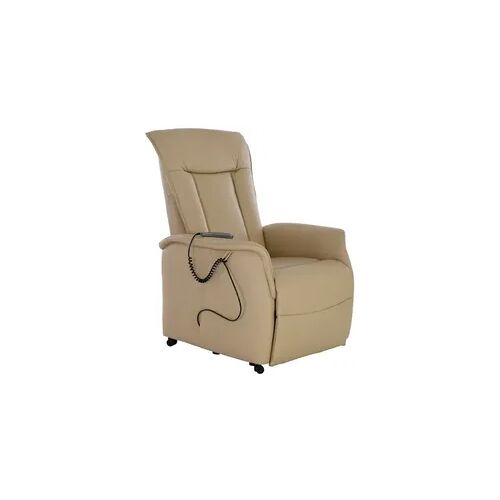Fernsehsessel mit Aufstehhilfe, Relaxsessel mit Liegefunktion, mit 2 Motoren, 120 kg belastbar, Leder/Kunstleder, Beige, Raburg Marie