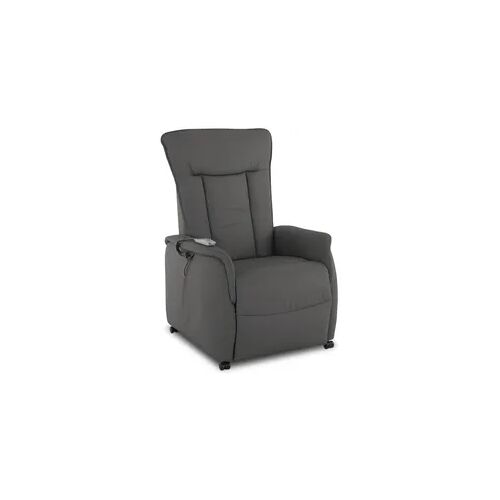 Fernsehsessel mit Aufstehhilfe, Relaxsessel mit Liegefunktion, mit 2 Motoren, 120 kg belastbar, Leder/Kunstleder, Anthrazit, Raburg Marie