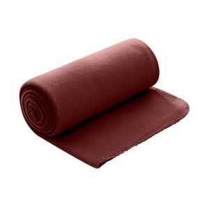 wometo Polar- Fleecedecke 130x160 cm ca. 400g wertiges Gewicht OekoTex mit Anti-Pilling Kettelrand Farbe rot weinrot