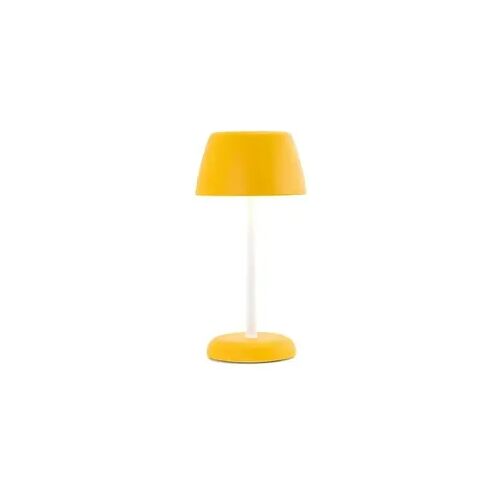 Smart Lamp Trilli Wi-Fi Zafferano – Wiederaufladbare LED, Touch, Wi-Fi-App, Weiß und Ocker dekorierte Keramik