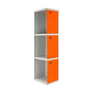 SimonRack Metallschrank 3 Türen ANBAUMODUL Zerlegt GRAU/ORANGE 1800x400x500 mm (Höhe x Länge x Breite)