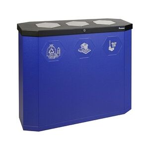 Sixco Recycling-Station-3fach mit touchless-Funktion, ultramarinblau metallic
