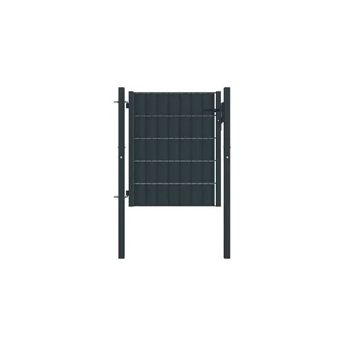 vidaXL Zauntor PVC und Stahl 100x81 cm Anthrazit